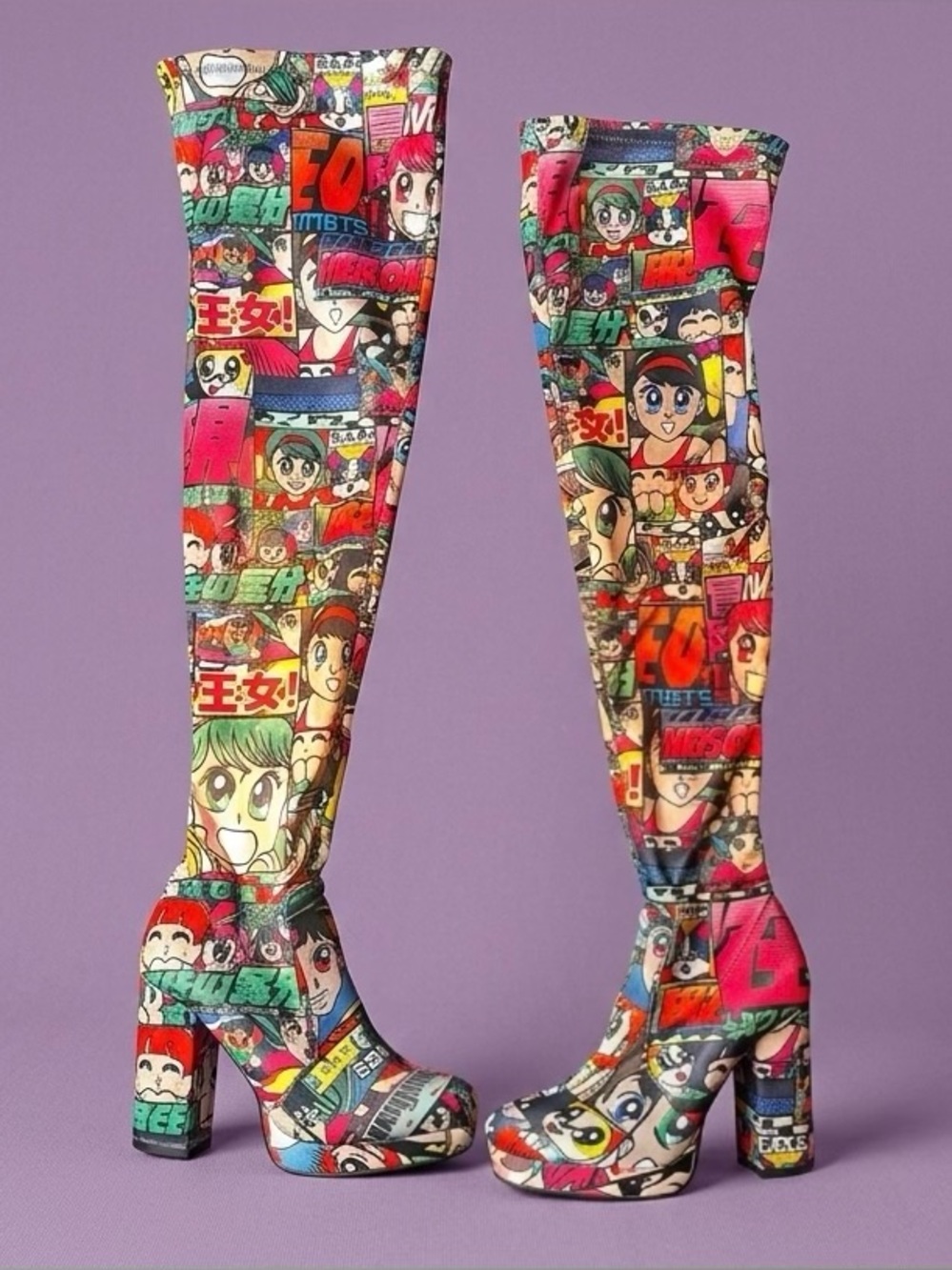 Current Mood x Dolls Kill - Anime Thigh High Kawaii Boots